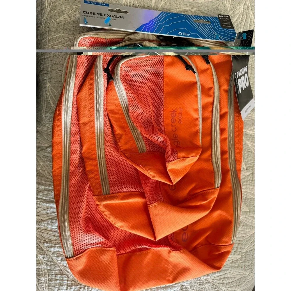 Eagle Creek Pack It Reveal 3 Piece Packing Cube Set XS, S, M NEW Sahara Mesh